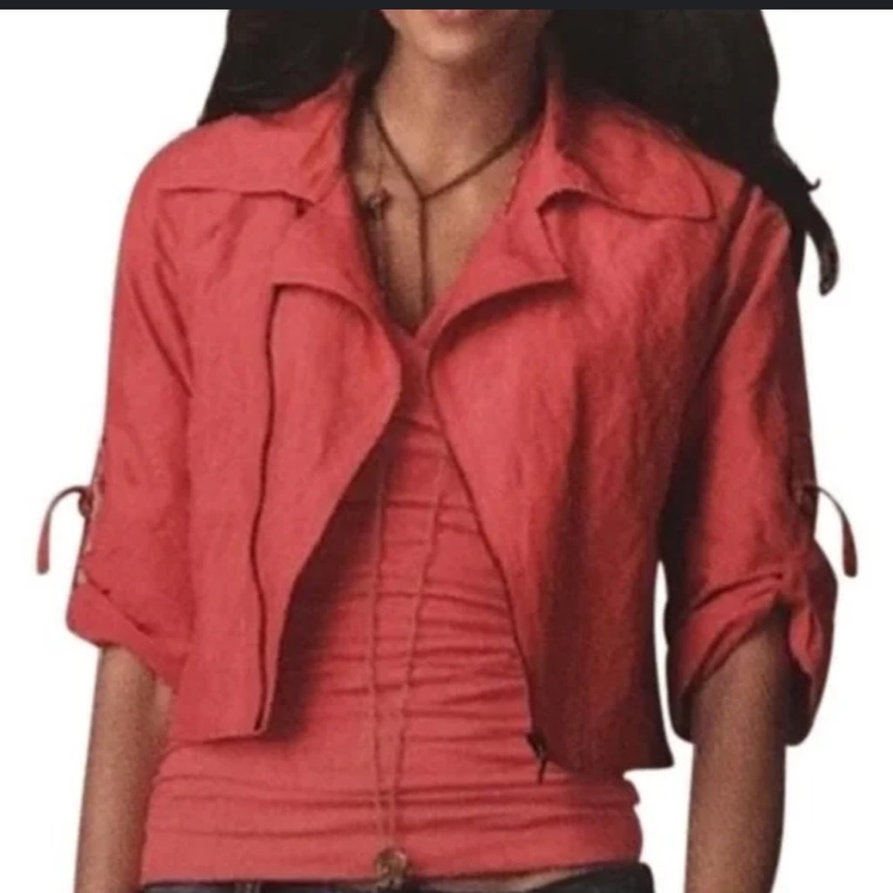 CAbi Red Bomber Jacket Lightweight Casual